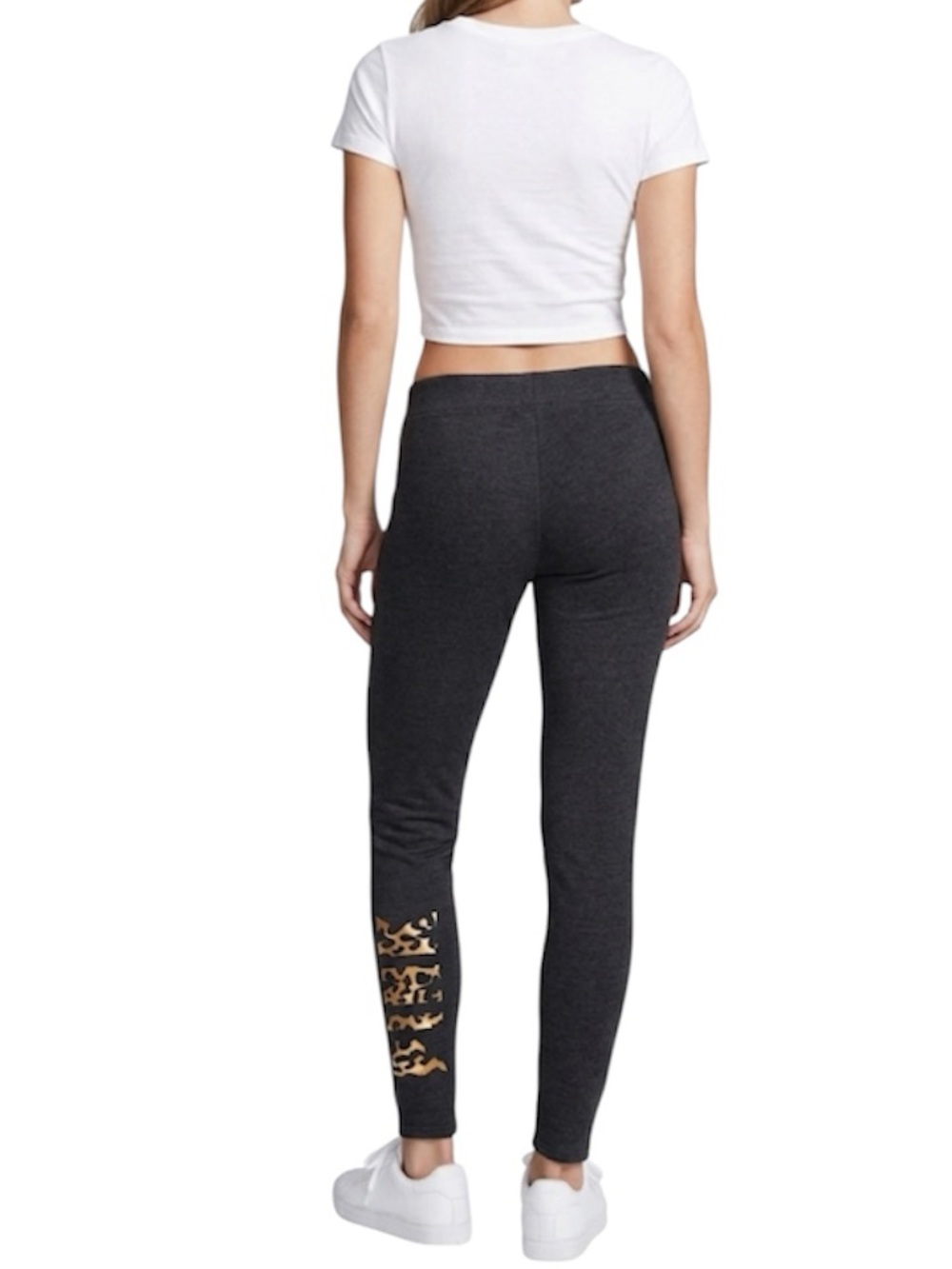 PINK Victoria’s Secret Gray Animal Print Slim Fit Joggers